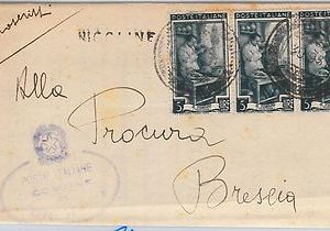 LAVORO - Storia Postale: ANNULLO MUTO EMERGENZA su BUSTA da  NICOLINE 1951