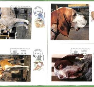 14700 - SPAIN - SET of 4 Pieces  MAXIMUM CARD - 1983  Dogs ANIMALS