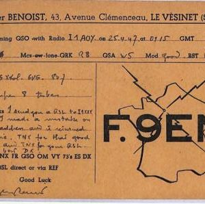 ad9064 - FRANCE - RADIO FREQUENCY CARD   - 1947