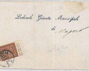 ITALIA REGNO:  Sassone L15   BORDO di FOGLIO -  ISOLATO  su  circolare - 1865