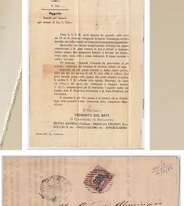 ITALIA REGNO: storia postale -  MANIFESTO di ONO SAN PIETRO 1882 - Molto Bello!