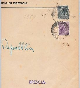 REPUBBLICA - Storia Postale: ANNULLO MUTO EMERGENZA su BUSTA da  ORZIVECCHI 1951