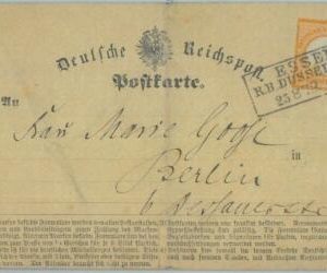 89280 - GERMANY - Postal History -  STATIONERY FORMULAR Card # 3 1872 from ESSEN