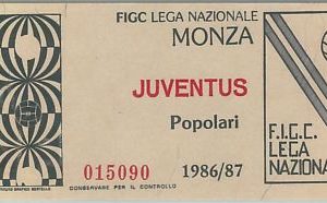 68475  - Vecchio  BIGLIETTO PARTITA CALCIO - 1986 / 1987 :  Monza / JUVENTUS
