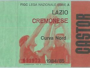68485 - BIGLIETTO PARTITA CALCIO  Scudetto 1984-85 :  Lazio / Cremonese