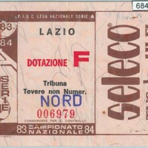 68487 - BIGLIETTO PARTITA CALCIO  Scudetto 1983-84 :  Lazio