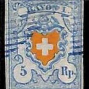 94988bD  - SWITZERLAND -  STAMPS  - Zumstein #  17 II -   Very Fine USED