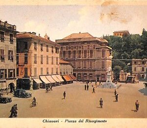 ab2496 - CARTOLINA D'EPOCA GENOVA  Provincia : Chiavari -Piazza del Risorgimento
