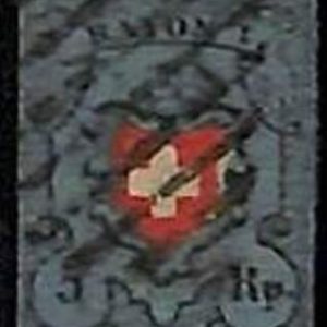 94990gA - SWITZERLAND -  STAMP  - Zumstein # 15 II -  USED - DEFECTIVE