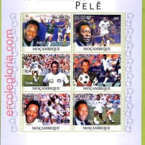 B0588 - MOCAMBIQUE -  ERROR MISPERF  Stamp Sheet - 2010 - Pele FOOTBALL