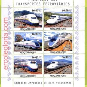 B0596 - MOCAMBIQUE - Stamp Sheet - 2010 - TRAINS, Transport