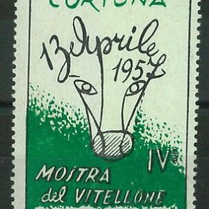 96911 - Poster Stamp CHIUDILETTERE d'Epoca - CORTONA Mostra Vitellone BESTIAME