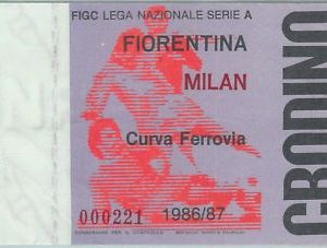 68506 - BIGLIETTO PARTITA CALCIO  Scudetto 1986-87 :  Fiorentina / Milan