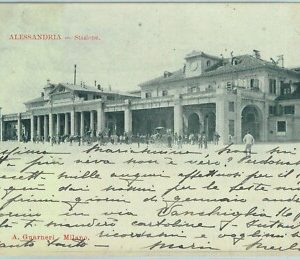 96943 - CARTOLINA d'Epoca - ALESSANDRIA citta' -  STAZIONE Ferroviaria 1900