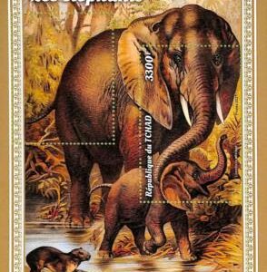 A9596 - TCHAD -  ERROR MISPERF Stamp Sheet - 2021 - Elephants, Animals