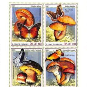 A9235 - S.TOME E PRINCIPE - ERROR MISPERF Stamp Sheet - 2021 - Mushrooms