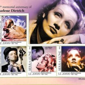 A9381 - SIERRA LEONE -  ERROR MISPERF Stamp Sheet - 2022 Marlene Dietrich Cinema