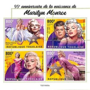 A9689 - TOGOLAISE -  ERROR MISPERF Stamp Sheet - 2021 - CINEMA, Marilyn Monroe