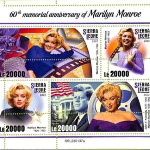 A9379 - SIERRA LEONE -  ERROR MISPERF Stamp Sheet - 2022 Marilyn Monroe Cinema