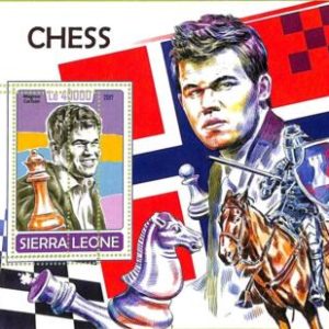 A9373 - SIERRA LEONE -  ERROR MISPERF Stamp Sheet -2017 Chess Magnus Carlsen