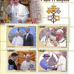 A9190 - NIGER - ERROR MISPERF Stamp Sheet -  2022 - Papa Francisco, Religion
