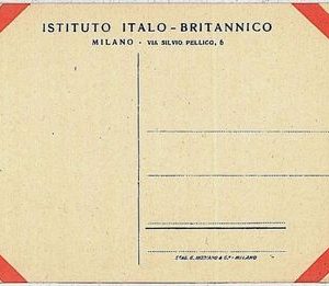 CARTOLINA d'Epoca MILANO - PUBBLICCITARIA: Istituto Italo-Britannico