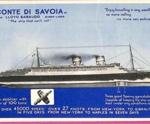 af8124 - VINTAGE POSTCARD Ansichtskarten  - Ship "Conte di Savoia" Navi