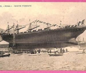 af8113 - CARTOLINA D'EPOCA - Genova SESTRI PONENTE - Nave ROMA