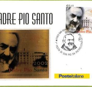 ad3391 - ITALY - Postal History - MAXIMUM CARD - FDC - 2002 - Padre Pio Santo