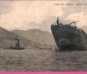 af8121 -  CARTOLINA D'EPOCA - Genova SESTRI PONENTE - Nave ROMA