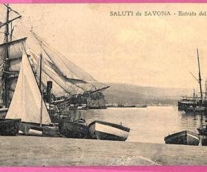 af8099 - ITALY - VINTAGE POSTCARD - Saluti da Savona -  1925 - Ship NAVI
