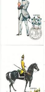 63758 - SPAIN - POSTAL HISTORY: set of 6  MAXIMUM CARD 1975 -  UNIFORMS
