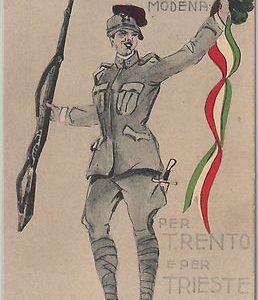 CARTOLINA d'Epoca - PUBBLICITARIA : Modena CORSO ACCELERATO UFFICIALI 1915
