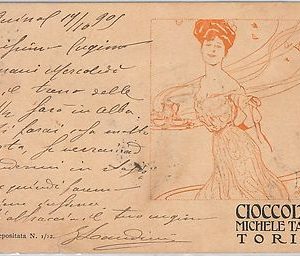 CARTOLINA d'Epoca - PUBBLICITARIA :   TORINO 1905 - CHIOCCOLATO TALMONE Terzi