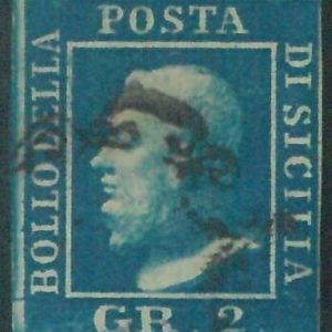 87789 - ANTICHI STATI:  SICILIA - Sassone 8  - USATO  - BELLISSIMO firmato DIENA