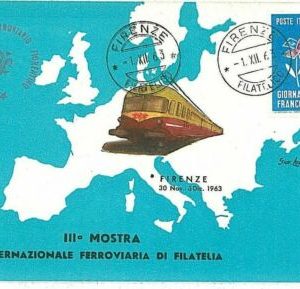 16049 -  STORIA POSTALE - CARTOLINA  speciale - FIRENZE Treni TRAINS 1963