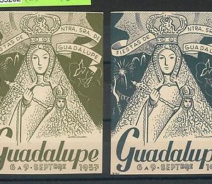 55202 -  VINTAGE  POSTER STAMP Label - SPAIN: Religious Fete GUADALUPE 1957