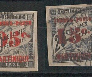 55034 - FRENCH COLONIES:  MARTINIQUE - STAMPS:    YVERT 23 + 25  - Used