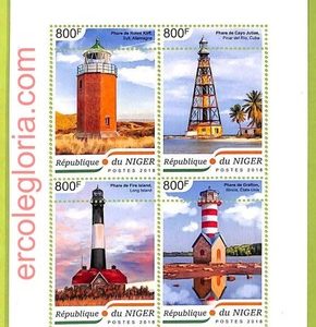 B0719 - NIGER - ERROR MISPERF  Stamp Sheet - 2018 - Architecture, Lighthouses