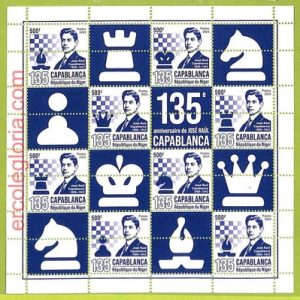 B0723 - NIGER - ERROR MISPERF  Stamp Sheet - 2023 - CHESS, Capablanca