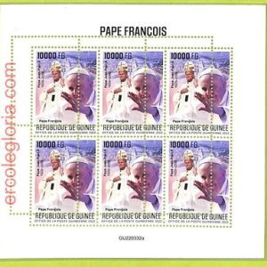 B0732 - GUINEE - ERROR MISPERF  Stamp Sheet - 2022 - Religion,  Pope Francis