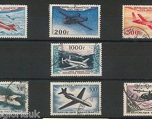 50613  FRANCE -  USED STAMPS timbres obliteres YVERT Poste Aeriene 30/33 + 35/37