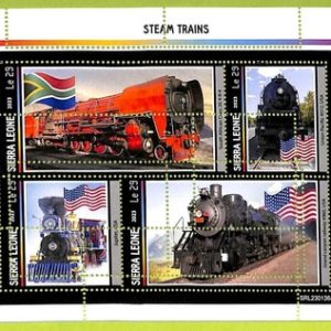 B0827 - Sierra Leone -  ERROR MISPERF Stamp Sheet - 2023 - Steam Train