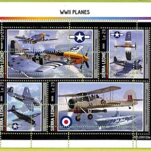 B0828 - Sierra Leone -  ERROR MISPERF Stamp Sheet - 2023 - WW2 Planes