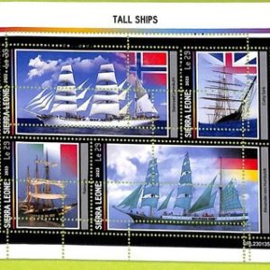 B0830 - Sierra Leone -  ERROR MISPERF Stamp Sheet - 2023 - Sailing ships