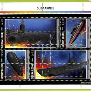 B0829 - Sierra Leone -  ERROR MISPERF Stamp Sheet - 2023 - Submarines