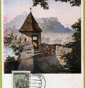 ad3295 - AUSTRIA - Postal History - MAXIMUM CARD - 1947 - SALZBURG  ARCHITECTURE