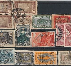 44703 - French Colonies -    lot of used stamps with nice POSTMARKS