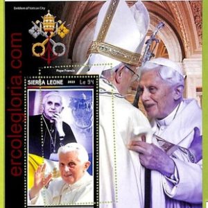 B0845 - Sierra Leone -  ERROR MISPERF Stamp Sheet - 2023, Pope Benedict XVI