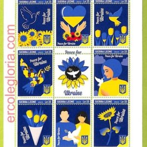 B0888 - Sierra Leone - ERROR MISPERF Stamp Sheet - 2023 - Peace for Ukraine